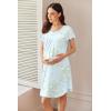 image:imageEkouaer Nursing Nightgown Labor and Delivery Gown Hospital Breastfeeding Dress for Women Short Sleeve Maternity SleepwearFloral Light Green