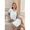 image:imageEkouaer Nursing Nightgown Labor and Delivery Gown Hospital Breastfeeding Dress for Women Short Sleeve Maternity SleepwearFloral Light Green