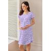 image:imageEkouaer Nursing Nightgown Labor and Delivery Gown Hospital Breastfeeding Dress for Women Short Sleeve Maternity SleepwearFloral Purple