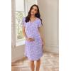 image:imageEkouaer Nursing Nightgown Labor and Delivery Gown Hospital Breastfeeding Dress for Women Short Sleeve Maternity SleepwearFloral Purple