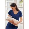 image:imageEkouaer Nursing Nightgown Labor and Delivery Gown Hospital Breastfeeding Dress for Women Short Sleeve Maternity SleepwearNavy Blue