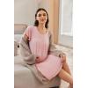 image:imageEkouaer Nursing Nightgown Labor and Delivery Gown Hospital Breastfeeding Dress for Women Short Sleeve Maternity SleepwearPink