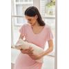 image:imageEkouaer Nursing Nightgown Labor and Delivery Gown Hospital Breastfeeding Dress for Women Short Sleeve Maternity SleepwearPink