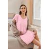 image:imageEkouaer Nursing Nightgown Labor and Delivery Gown Hospital Breastfeeding Dress for Women Short Sleeve Maternity SleepwearPink Teddy Bear