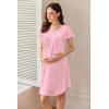 image:imageEkouaer Nursing Nightgown Labor and Delivery Gown Hospital Breastfeeding Dress for Women Short Sleeve Maternity SleepwearPink Teddy Bear