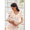 image:imageEkouaer Nursing Nightgown Labor and Delivery Gown Hospital Breastfeeding Dress for Women Short Sleeve Maternity SleepwearYellow Teddy Bear
