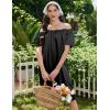image:imageEkouaer Satin Nightgowns for Women 2 Pack Silk Nightgown Pleated Loose Night Shirts Short Sleeve Sleep ShirtsBlue GreenBlack
