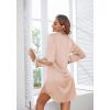 image:imageEkouaer Satin Nightgowns for Women Button Down Sleep Shirt Silk Night Shirt Long Sleeve Boyfriend Sleepwear S3XLBeige