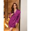image:imageEkouaer Satin Nightgowns for Women Button Down Sleep Shirt Silk Night Shirt Long Sleeve Boyfriend Sleepwear S3XLPurple