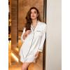image:imageEkouaer Satin Nightgowns for Women Button Down Sleep Shirt Silk Night Shirt Long Sleeve Boyfriend Sleepwear S3XLWhite