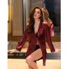 image:imageEkouaer Satin Nightgowns for Women Button Down Sleep Shirt Silk Night Shirt Long Sleeve Boyfriend Sleepwear S3XLWine Red