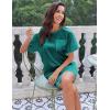 image:imageEkouaer Silk Sleep Shirts for Women Satin Nightshirt Tshirt Nightgown Sleepwear Shirt Dress With Chest Pocket S2XLBlue Green