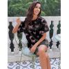image:imageEkouaer Silk Sleep Shirts for Women Satin Nightshirt Tshirt Nightgown Sleepwear Shirt Dress With Chest Pocket S2XLButterfly Black