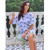 image:imageEkouaer Silk Sleep Shirts for Women Satin Nightshirt Tshirt Nightgown Sleepwear Shirt Dress With Chest Pocket S2XLButterfly Blue
