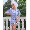 image:imageEkouaer Silk Sleep Shirts for Women Satin Nightshirt Tshirt Nightgown Sleepwear Shirt Dress With Chest Pocket S2XLButterfly Blue