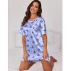 image:imageEkouaer Silk Sleep Shirts for Women Satin Nightshirt Tshirt Nightgown Sleepwear Shirt Dress With Chest Pocket S2XLButterfly Blue