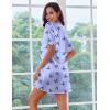 image:imageEkouaer Silk Sleep Shirts for Women Satin Nightshirt Tshirt Nightgown Sleepwear Shirt Dress With Chest Pocket S2XLButterfly Blue