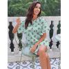 image:imageEkouaer Silk Sleep Shirts for Women Satin Nightshirt Tshirt Nightgown Sleepwear Shirt Dress With Chest Pocket S2XLButterfly Green