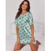 image:imageEkouaer Silk Sleep Shirts for Women Satin Nightshirt Tshirt Nightgown Sleepwear Shirt Dress With Chest Pocket S2XLButterfly Green