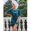 image:imageEkouaer Silk Sleep Shirts for Women Satin Nightshirt Tshirt Nightgown Sleepwear Shirt Dress With Chest Pocket S2XLDark Blue
