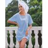 image:imageEkouaer Silk Sleep Shirts for Women Satin Nightshirt Tshirt Nightgown Sleepwear Shirt Dress With Chest Pocket S2XLLight Blue