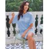 image:imageEkouaer Silk Sleep Shirts for Women Satin Nightshirt Tshirt Nightgown Sleepwear Shirt Dress With Chest Pocket S2XLLight Blue