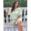 image:imageEkouaer Silk Sleep Shirts for Women Satin Nightshirt Tshirt Nightgown Sleepwear Shirt Dress With Chest Pocket S2XLLight Green
