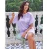 image:imageEkouaer Silk Sleep Shirts for Women Satin Nightshirt Tshirt Nightgown Sleepwear Shirt Dress With Chest Pocket S2XLLilac
