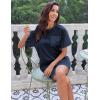 image:imageEkouaer Silk Sleep Shirts for Women Satin Nightshirt Tshirt Nightgown Sleepwear Shirt Dress With Chest Pocket S2XLNavy Blue