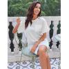 image:imageEkouaer Silk Sleep Shirts for Women Satin Nightshirt Tshirt Nightgown Sleepwear Shirt Dress With Chest Pocket S2XLWhite