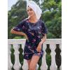 image:imageEkouaer Silk Sleep Shirts for Women Satin Nightshirt Tshirt Nightgown Sleepwear Shirt Dress With Chest Pocket S2XLWineglass