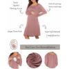 image:imageEkouaer Women Maternity Nightgown Labor Delivery Nursing Gown Hospital Breastfeeding Dress Button Down Long Sleeve SleepwearDusty Pink