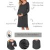 image:imageEkouaer Women Maternity Nightgown Labor Delivery Nursing Gown Hospital Breastfeeding Dress Button Down Long Sleeve SleepwearGray