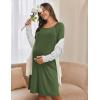 image:imageEkouaer Women Maternity Nightgown Labor Delivery Nursing Gown Hospital Breastfeeding Dress Button Down Long Sleeve SleepwearGreen