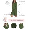 image:imageEkouaer Women Maternity Nightgown Labor Delivery Nursing Gown Hospital Breastfeeding Dress Button Down Long Sleeve SleepwearGreen