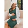 image:imageEkouaer Women Maternity Nightgown Labor Delivery Nursing Gown Hospital Breastfeeding Dress Button Down Long Sleeve SleepwearLake Green