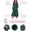 image:imageEkouaer Women Maternity Nightgown Labor Delivery Nursing Gown Hospital Breastfeeding Dress Button Down Long Sleeve SleepwearLake Green