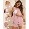 image:imageEkouaer Women Maternity Nursing Pajama Set Breastfeeding Sleepwear Double Layer Sleeveless Top amp Shorts Pregnancy PJSA04pink