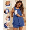 image:imageEkouaer Women Maternity Nursing Pajama Set Breastfeeding Sleepwear Double Layer Sleeveless Top amp Shorts Pregnancy PJSA05navy