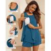 image:imageEkouaer Women Maternity Nursing Pajama Set Breastfeeding Sleepwear Double Layer Sleeveless Top amp Shorts Pregnancy PJSA07blue Green