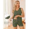 image:imageEkouaer Women Maternity Nursing Pajama Set Breastfeeding Sleepwear Double Layer Sleeveless Top amp Shorts Pregnancy PJSArmy Green