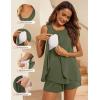 image:imageEkouaer Women Maternity Nursing Pajama Set Breastfeeding Sleepwear Double Layer Sleeveless Top amp Shorts Pregnancy PJSArmy Green