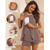 image:imageEkouaer Women Maternity Nursing Pajama Set Breastfeeding Sleepwear Double Layer Sleeveless Top amp Shorts Pregnancy PJSBrown