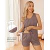 image:imageEkouaer Women Maternity Nursing Pajama Set Breastfeeding Sleepwear Double Layer Sleeveless Top amp Shorts Pregnancy PJSBrown