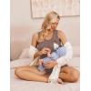 image:imageEkouaer Women Maternity Nursing Pajama Set Breastfeeding Sleepwear Double Layer Sleeveless Top amp Shorts Pregnancy PJSBrown
