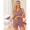 image:imageEkouaer Women Maternity Nursing Pajama Set Breastfeeding Sleepwear Double Layer Sleeveless Top amp Shorts Pregnancy PJSGray Purple Red