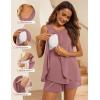 image:imageEkouaer Women Maternity Nursing Pajama Set Breastfeeding Sleepwear Double Layer Sleeveless Top amp Shorts Pregnancy PJSGray Purple Red