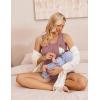 image:imageEkouaer Women Maternity Nursing Pajama Set Breastfeeding Sleepwear Double Layer Sleeveless Top amp Shorts Pregnancy PJSGray Purple Red