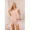 image:imageEkouaer Women Maternity Nursing Pajama Set Breastfeeding Sleepwear Double Layer Sleeveless Top amp Shorts Pregnancy PJSLeopard Pink