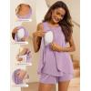 image:imageEkouaer Women Maternity Nursing Pajama Set Breastfeeding Sleepwear Double Layer Sleeveless Top amp Shorts Pregnancy PJSLight Purple